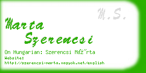 marta szerencsi business card